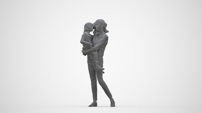 realistic 3D people girl casual kids, render-ready for V-Ray and Corona, FBX OBJ, wireframe back view