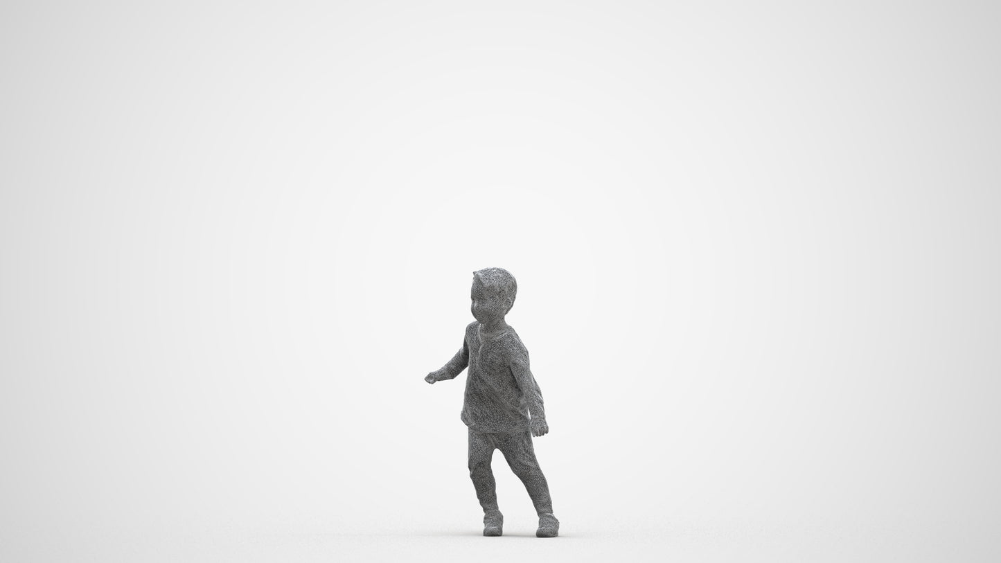 photogrammetry 3D boy casual kids, realistic human model archviz FBX, three-quarter front view render