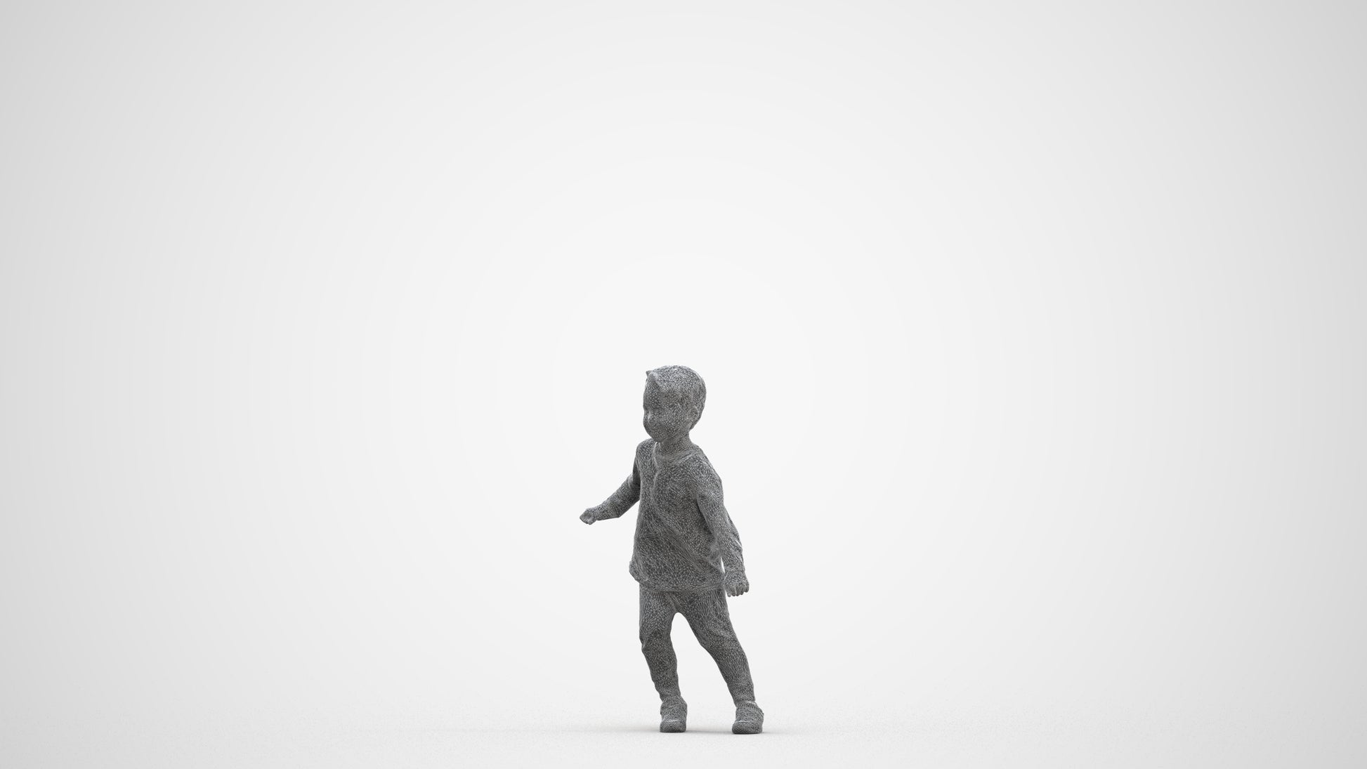 photogrammetry 3D boy casual kids, realistic human model archviz FBX, three-quarter front view render