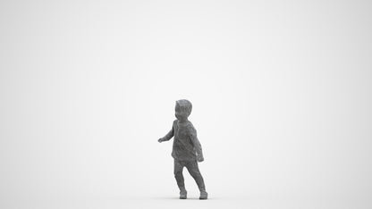 photogrammetry 3D boy casual kids, realistic human model archviz FBX, three-quarter front view render