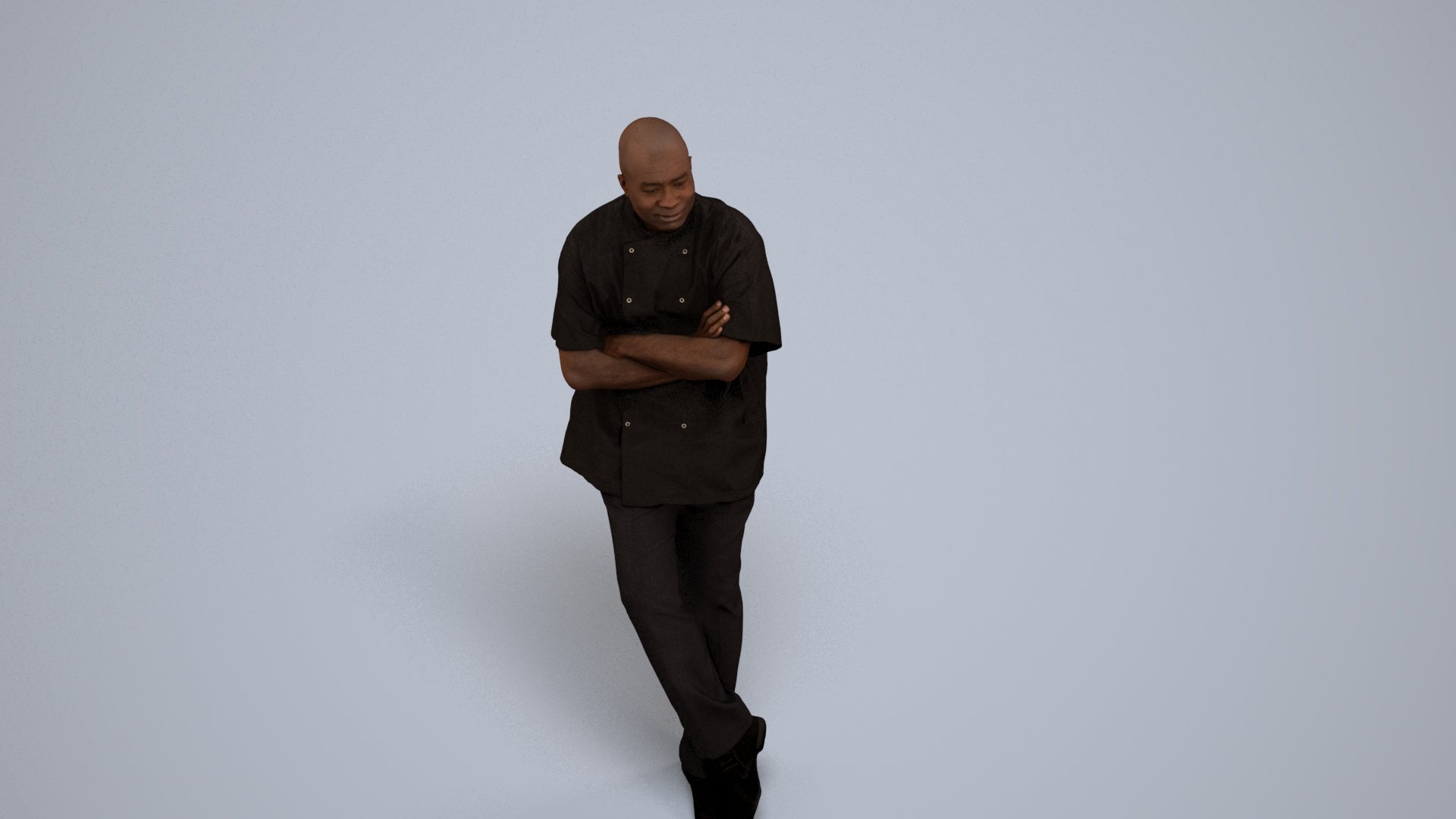 3D scanned man hospitality, photorealistic archviz people for Enscape and SketchUp, back view render