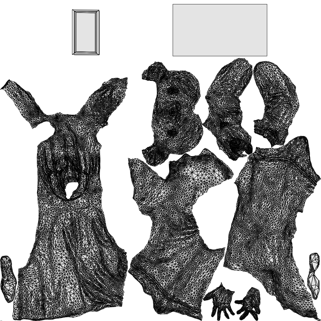 3D human model woman business, photogrammetry scanned person for archviz, wireframe top-down view