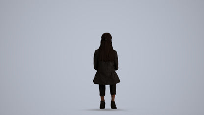 scanned 3D woman business, photogrammetry people for Enscape and V-Ray, front view render