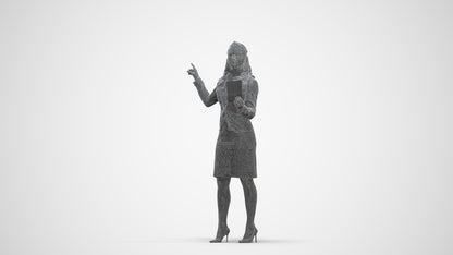 3D people model woman business, scanned human for 3ds Max rendering, three-quarter front view render