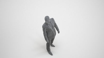 photogrammetry 3D man business, realistic human model archviz FBX, wireframe three-quarter view