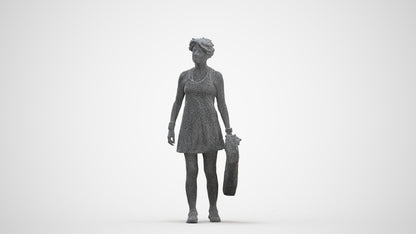 realistic 3D woman sport, scanned archviz people for Blender and 3ds Max, three-quarter front view render