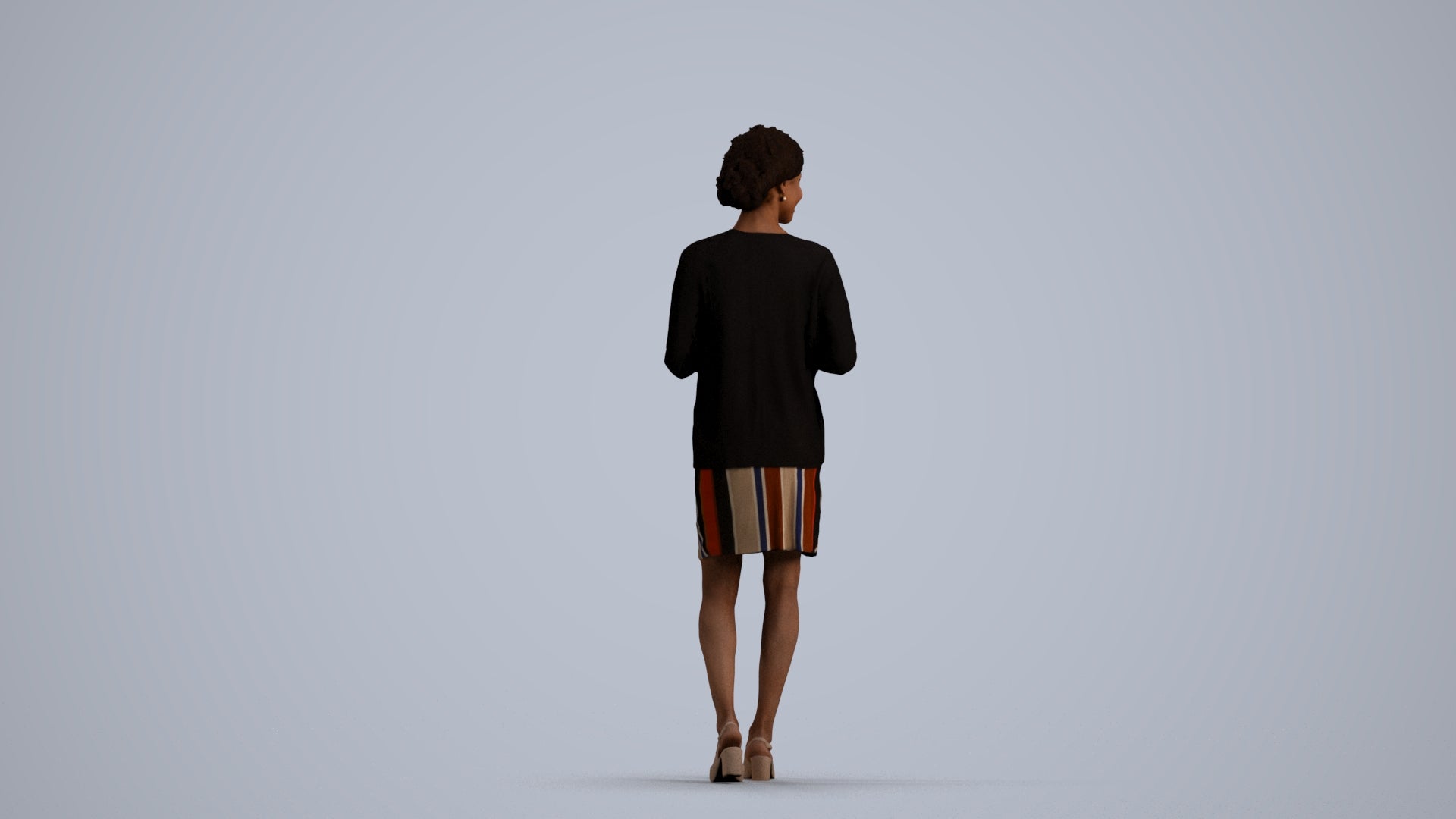 realistic 3D people woman business standing, render-ready for V-Ray and Corona, FBX OBJ, front view render