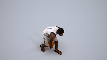 3D people model man sport, scanned human for 3ds Max rendering, back view render
