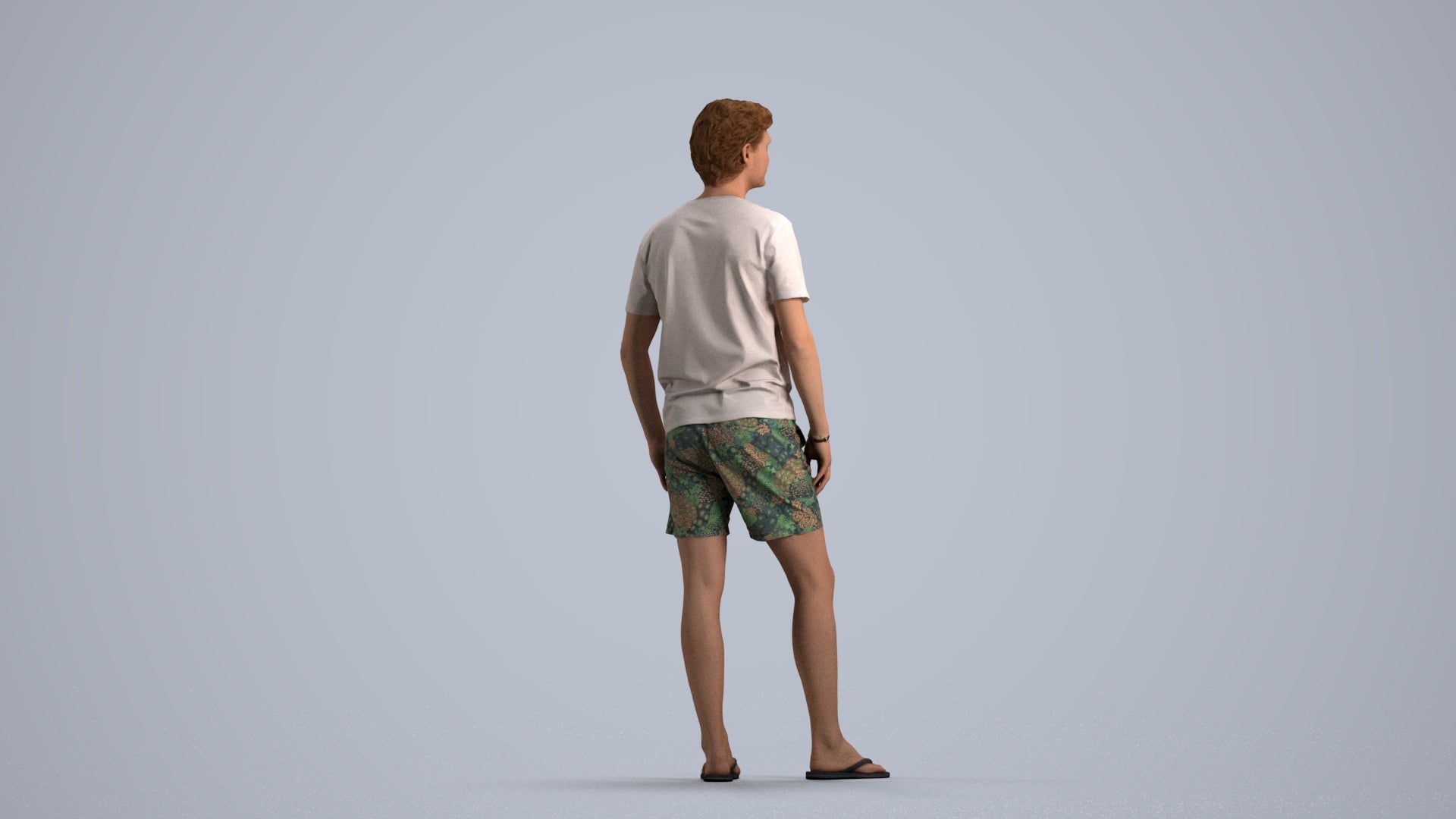 3D human model man casual standing, photogrammetry scanned person for archviz, front view render