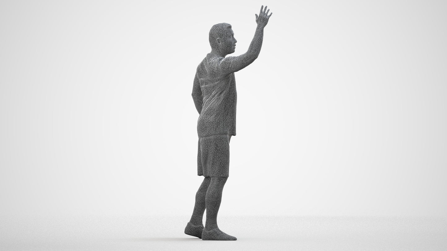 realistic 3D people man sport, render-ready for V-Ray and Corona, FBX OBJ, wireframe side view