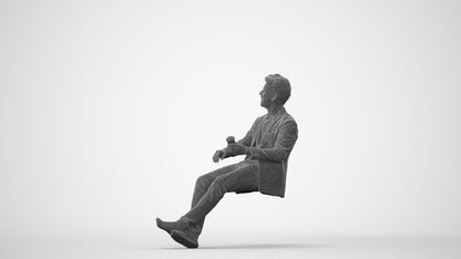3D human model man casual business, photogrammetry scanned person for archviz, square thumbnail