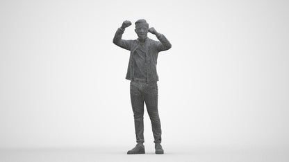 realistic 3D human boy casual kids, archviz people FBX OBJ for Blender, three-quarter front view render