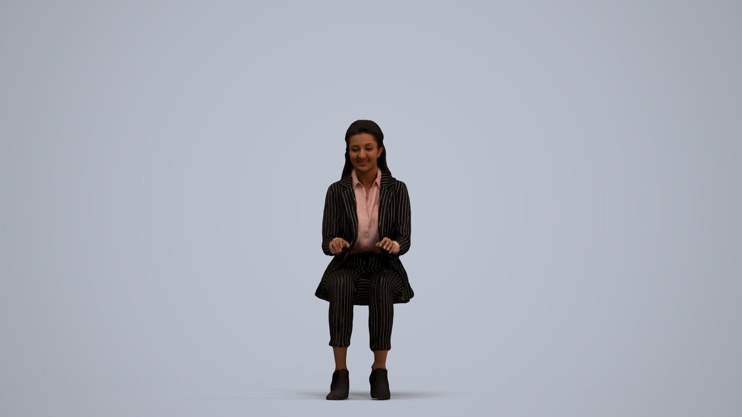 scanned 3D woman business, photogrammetry people for Enscape and V-Ray, standing pose render