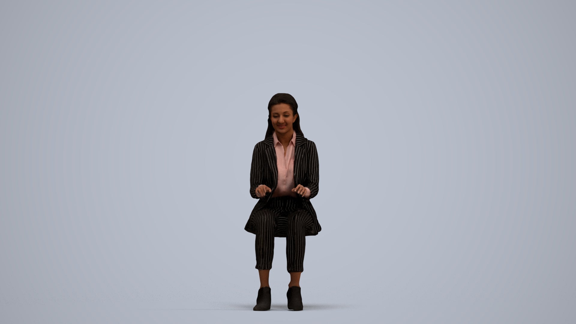 scanned 3D woman business, photogrammetry people for Enscape and V-Ray, standing pose render