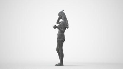 3D people model girl casual standing, scanned human for 3ds Max rendering, square thumbnail