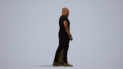 realistic 3D people woman casual couple, render-ready for V-Ray and Corona, FBX OBJ, side view render