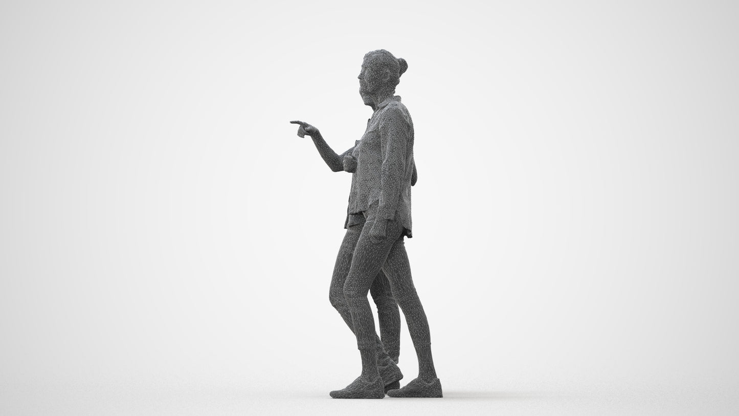 3D human model woman casual couple, photogrammetry scanned person for archviz, square thumbnail