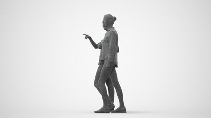 3D human model woman casual couple, photogrammetry scanned person for archviz, square thumbnail
