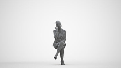 realistic 3D human woman business, archviz people FBX OBJ for Blender, three-quarter front view render