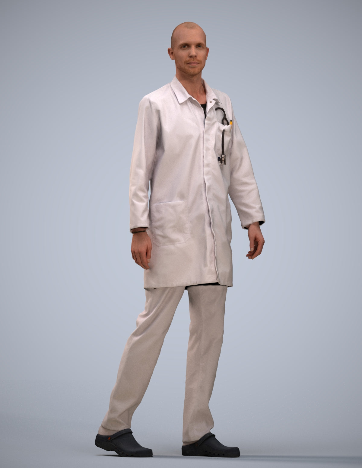 realistic 3D man medical, scanned archviz people for Blender and 3ds Max