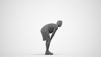 scanned 3D man sport, photogrammetry people for Enscape and V-Ray, wireframe side view