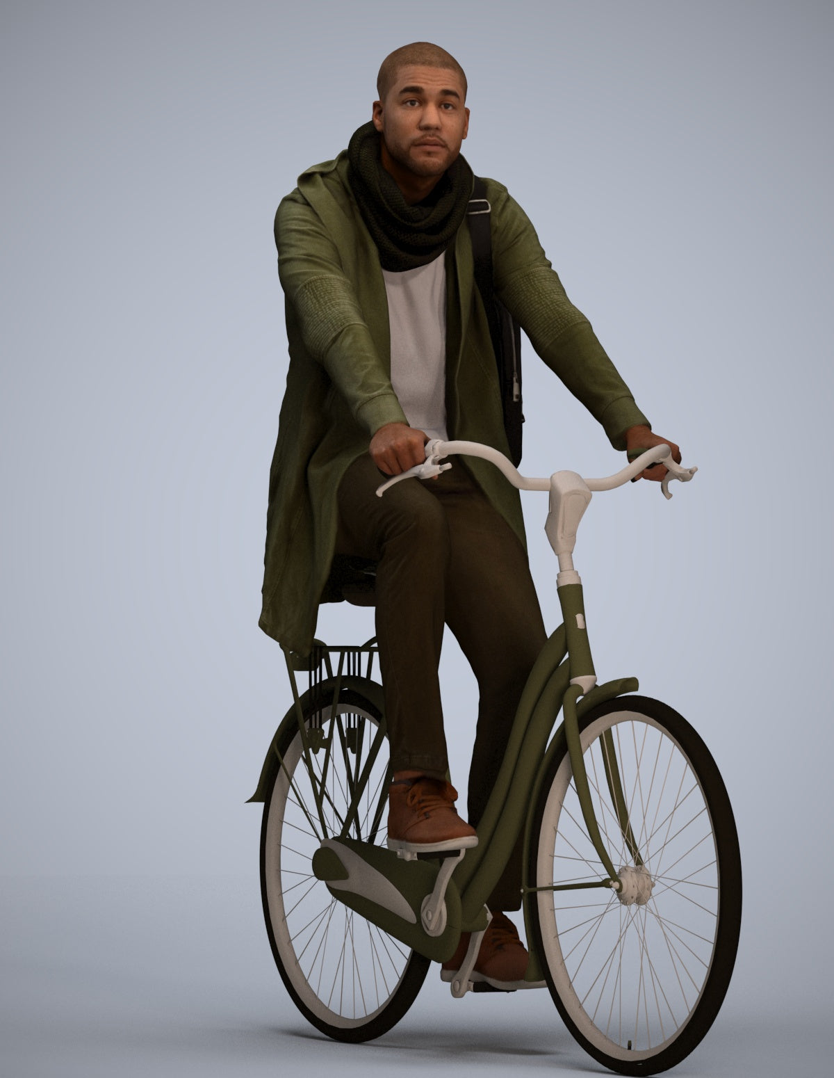 3D human model man casual sitting, photogrammetry scanned person for archviz