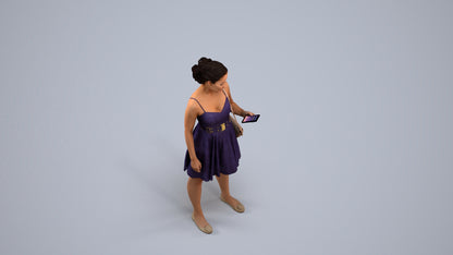 scanned 3D woman formal formalaffairs, photogrammetry people for Enscape and V-Ray, back view render