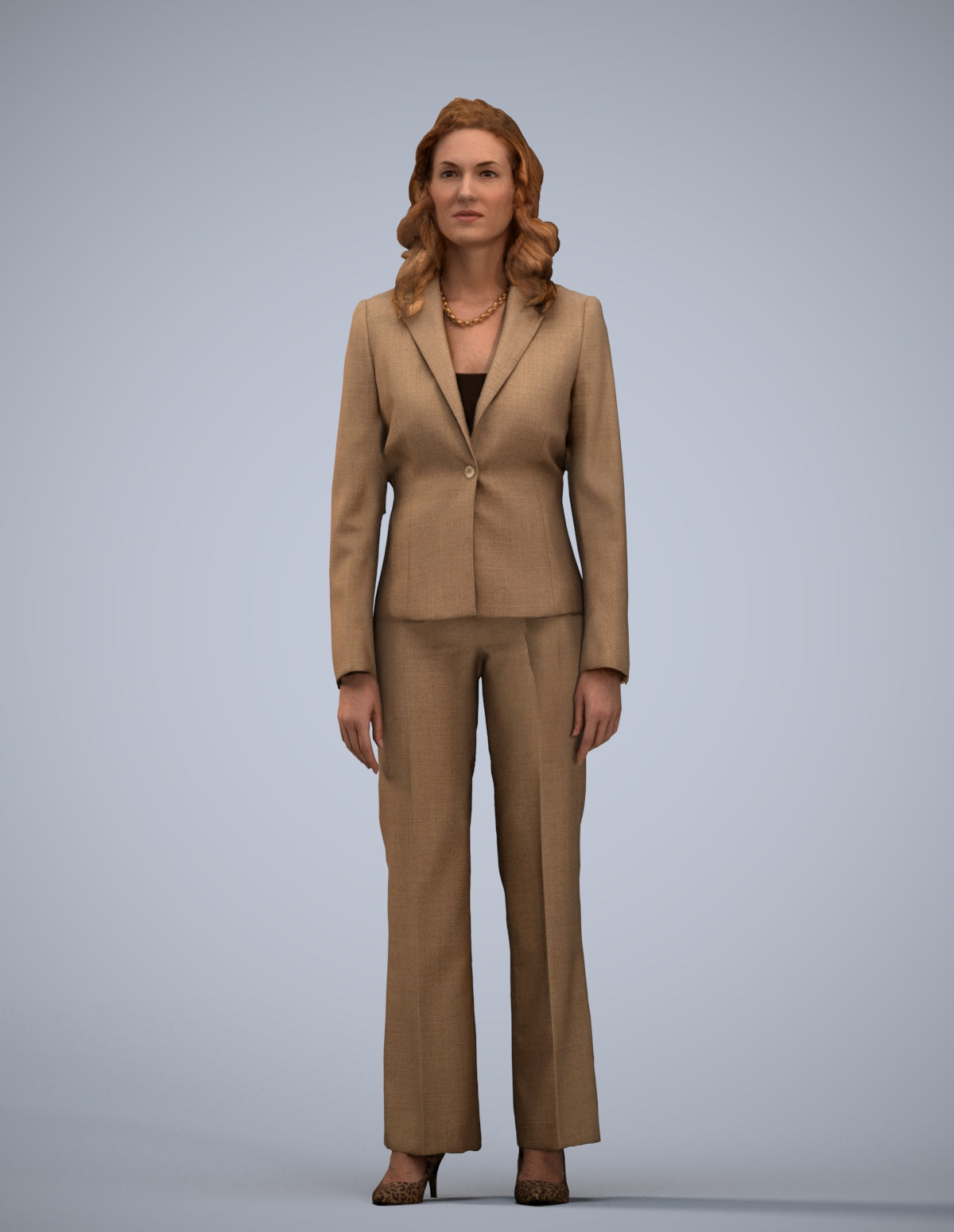photogrammetry 3D woman business standing, realistic human model archviz FBX