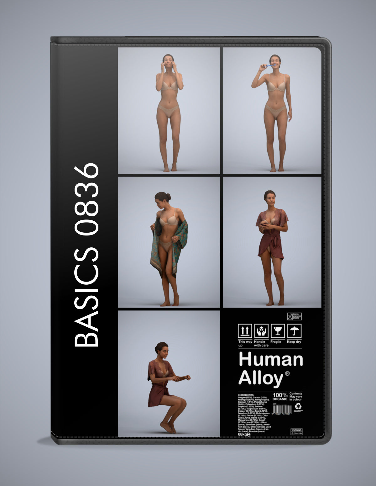 realistic 3D people bathroom set, 5 render-ready models for V-Ray and Corona