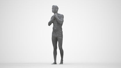 photogrammetry 3D man mix, realistic human model archviz FBX, wireframe back view