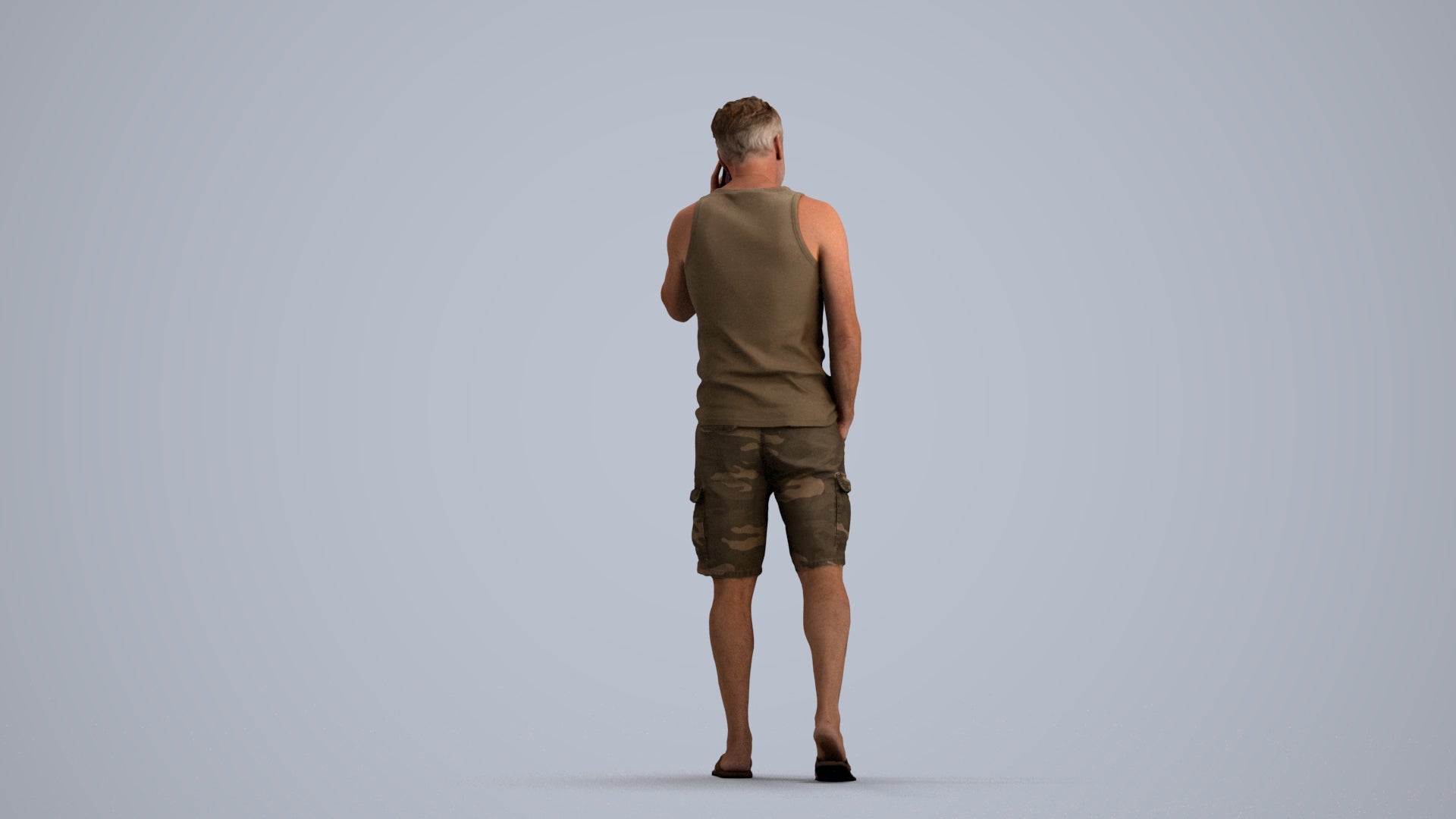 3D people model man casual walking, scanned human for 3ds Max rendering, front view render