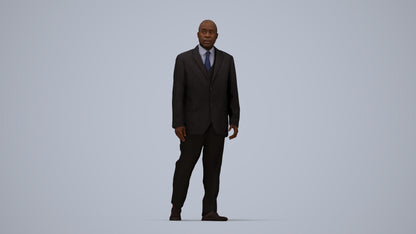 3D scanned man walking business, photorealistic archviz people for Enscape and SketchUp, top-down view render