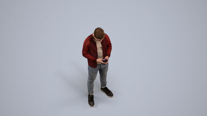 scanned 3D boy casual kids, photogrammetry people for Enscape and V-Ray, back view render