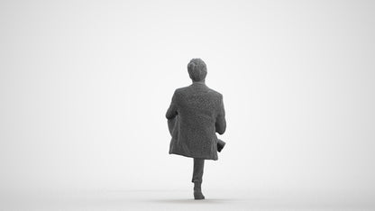 3D people model man business, scanned human for 3ds Max rendering, wireframe front view