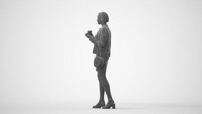realistic 3D people woman casual standing, render-ready for V-Ray and Corona, FBX OBJ, square thumbnail