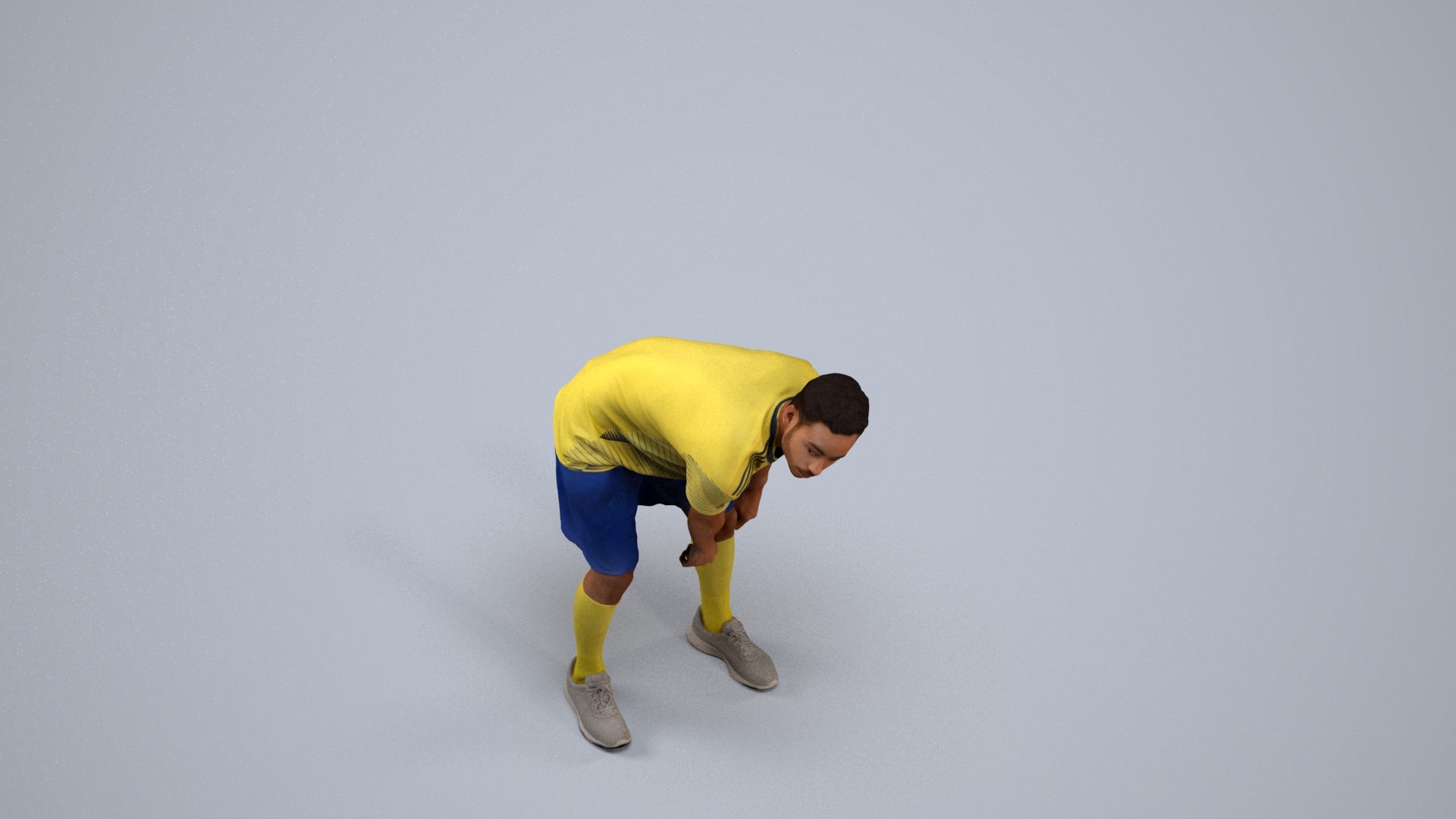scanned 3D man sport, photogrammetry people for Enscape and V-Ray, back view render
