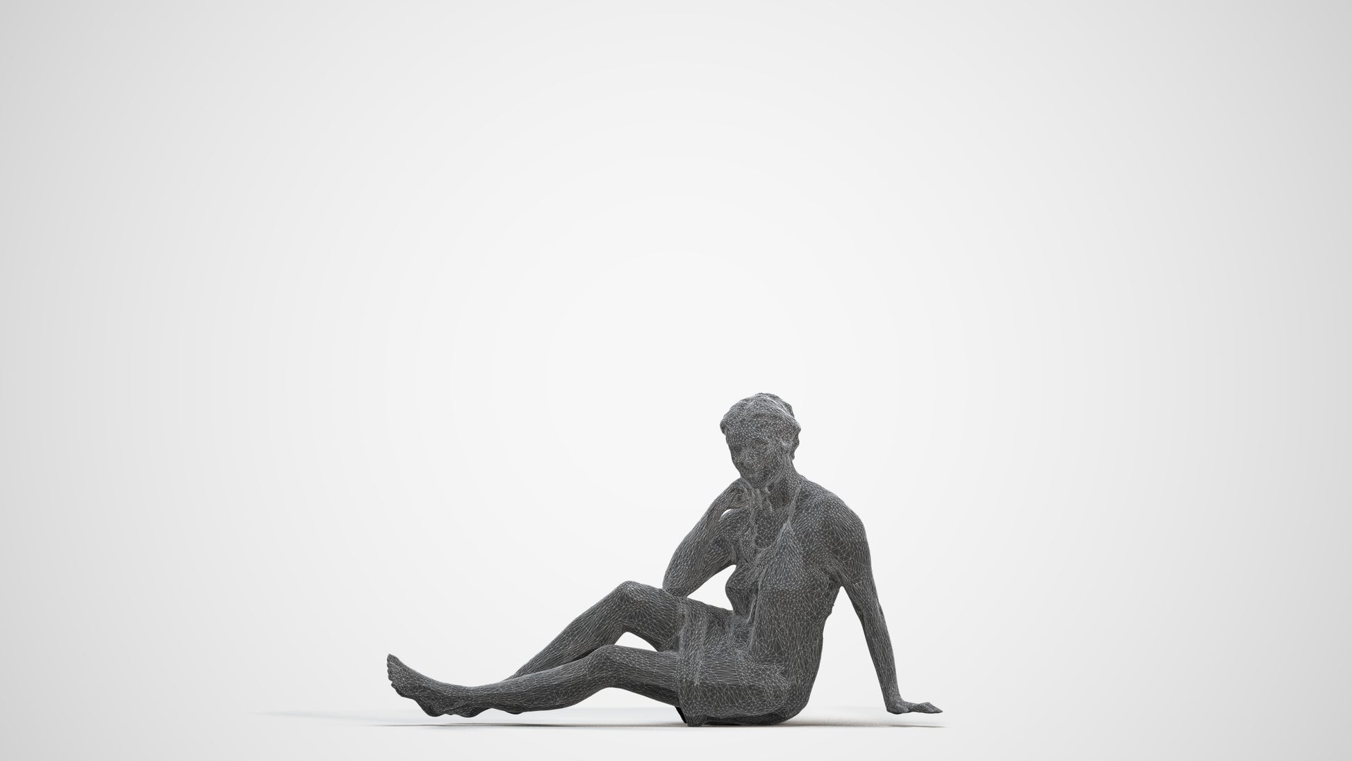 realistic 3D human woman pool, archviz people FBX OBJ for Blender, three-quarter front view render