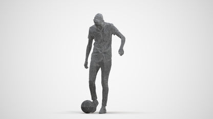 3D human model man sport standing, photogrammetry scanned person for archviz, three-quarter front view render