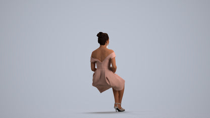 3D human model woman formal, photogrammetry scanned person for archviz, front view render