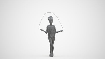 scanned 3D girl sport kids, photogrammetry people for Enscape and V-Ray, three-quarter front view render