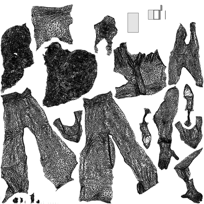 scanned 3D woman casual walking, photogrammetry people for Enscape and V-Ray, wireframe top-down view