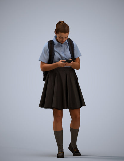 realistic 3D human girl kids, archviz people FBX OBJ for Blender