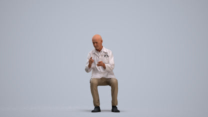 3D people model senior man medical, scanned human for 3ds Max rendering, standing pose render