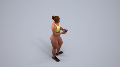scanned 3D woman sport, photogrammetry people for Enscape and V-Ray, back view render