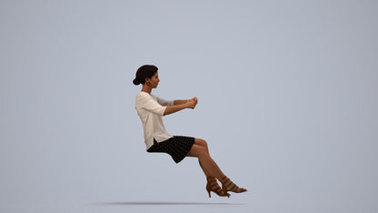 3D scanned woman driving casual, photorealistic archviz people for Enscape and SketchUp, side view render