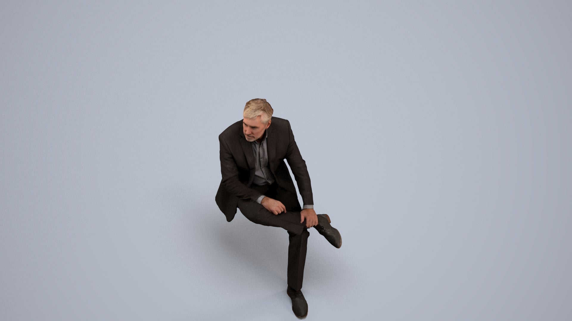 photogrammetry 3D man business, realistic human model archviz FBX, back view render