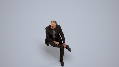 photogrammetry 3D man business, realistic human model archviz FBX, back view render