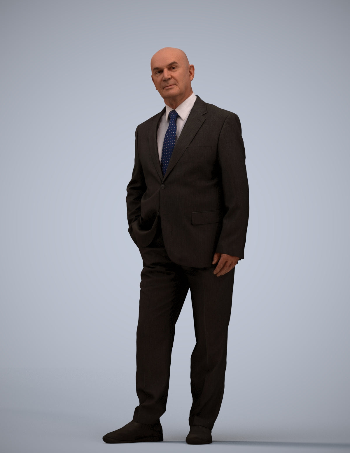 photogrammetry 3D senior man business, realistic human model archviz FBX