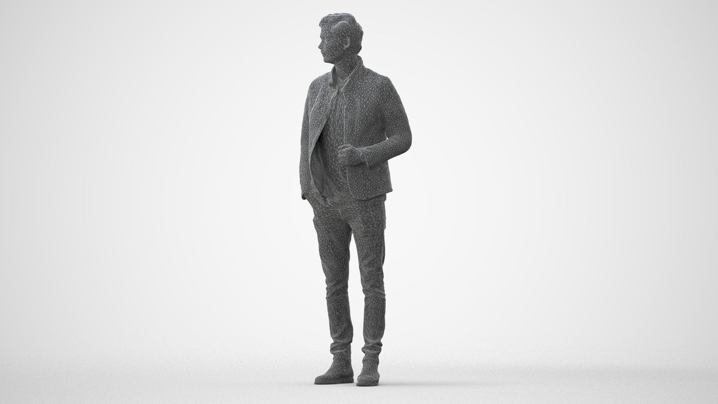 3D people model man casual business, scanned human for 3ds Max rendering, square thumbnail