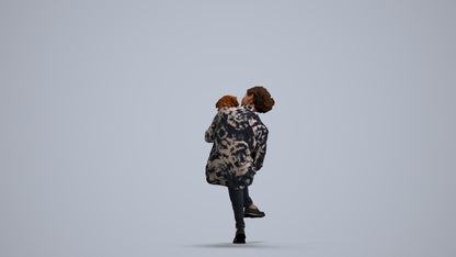 realistic 3D people woman casual sitting, render-ready for V-Ray and Corona, FBX OBJ, front view render